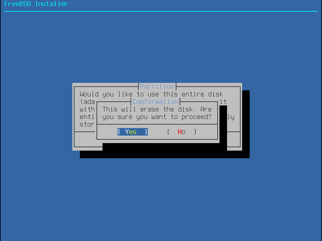 bsdinstall ufs warning
