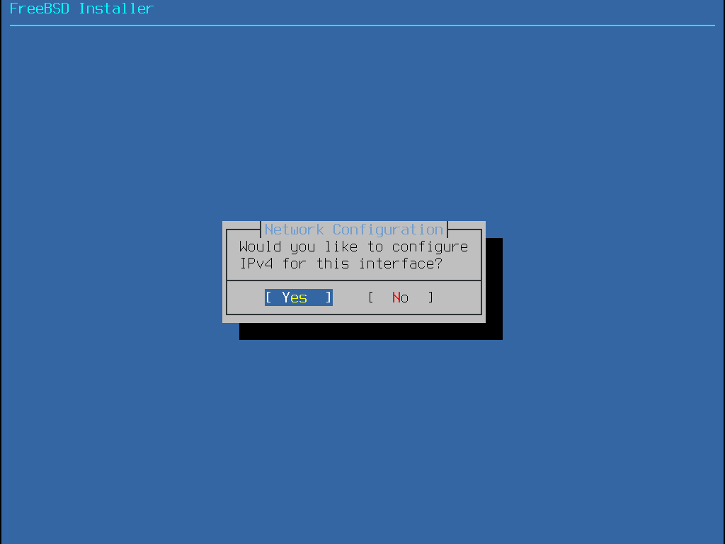 bsdinstall configure network interface ipv4