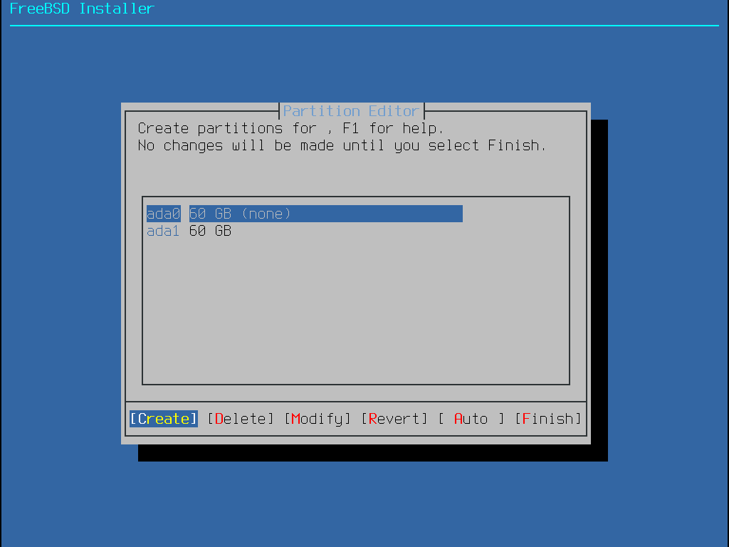 Menu showing the Partition Editor.