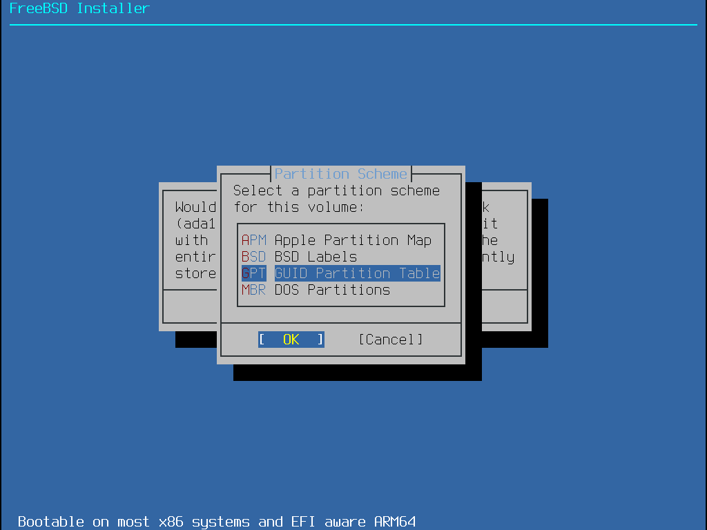 bsdinstall part manual partscheme